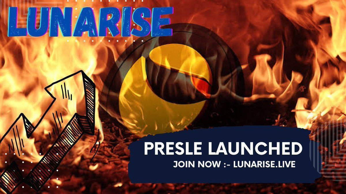 🔥 LunaRISE #Airdrop (LUNA)🔥
#Airdropping 50% of Total Supply to the Community 🎁

Claim 500 LunaRISE = $100
Winners: first come first served

👉 Airdrop Link : lunarise.live/?ref=0x1Ff0071…

✅Total Supply: 75,000,000,000 LUNA 
✅ Contract:
0x65975C0443bee4f97FbB015Da7b7b0600a4C4996