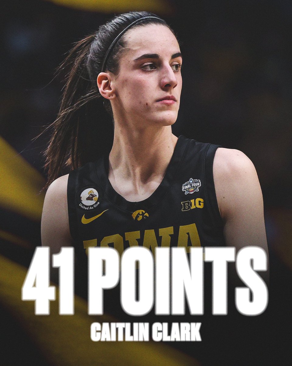 CAITLIN CLARK IS THE FIRST PLAYER IN WOMEN'S NCAA TOURNAMENT HISTORY WITH BACK-TO-BACK 40-POINT GAMES 😱