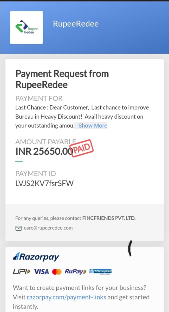 bristitelecom48's tweet photo. @RupeeRedee my loan close 7 days and more but noc latter not send i have full wavier amount pay , my loan id 201292744,
customer care noreply my massages, and not adjust my loan amount in app , 
SO I HAVE REQUEST EVERYONE PLEASE STAY OUT THIS CHITING APP . https://t.co/c0bfK21Cg4