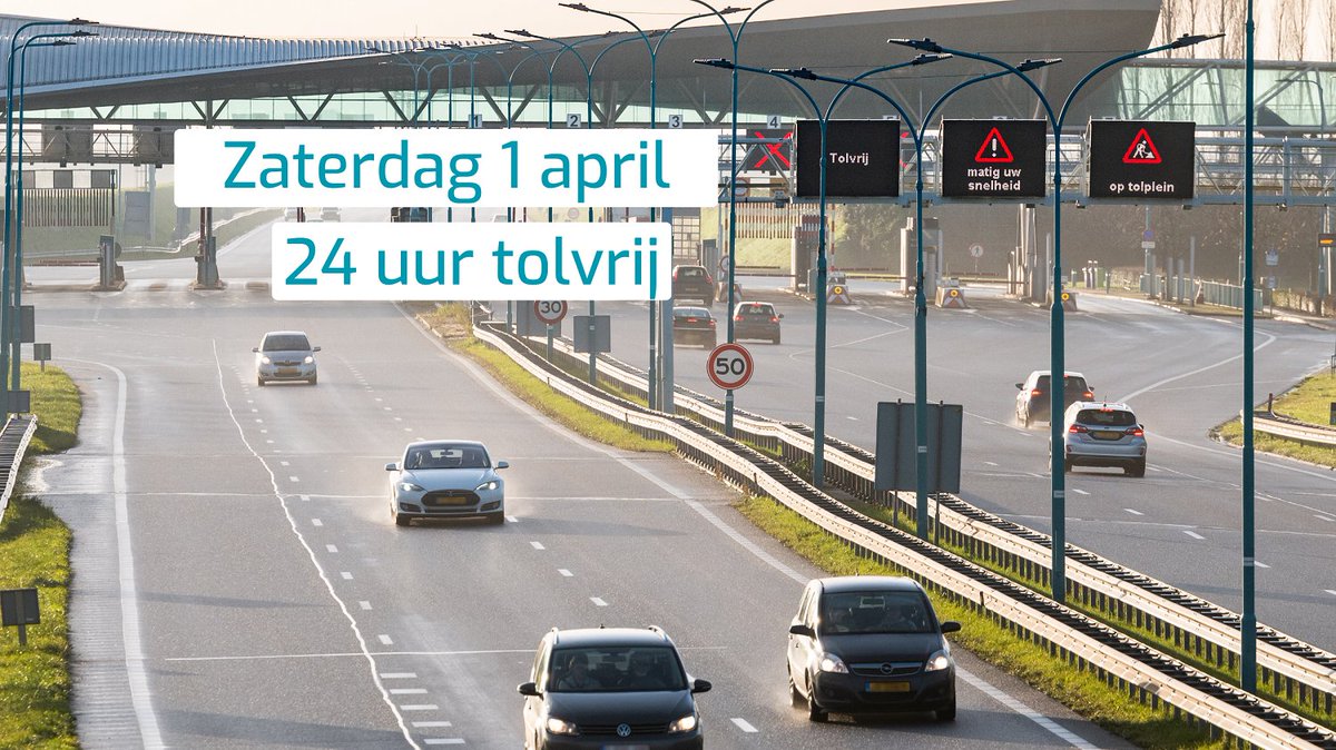 Vandaag is de #Westerscheldetunnel tolvrij. Je kunt 24 uur lang in beide richtingen passeren zonder tol te betalen.