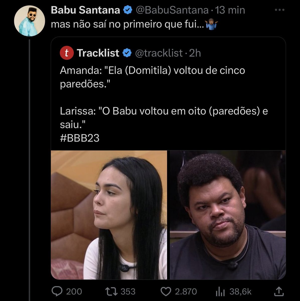 centralreality's tweet image. O Babu hahahaha #BBB23