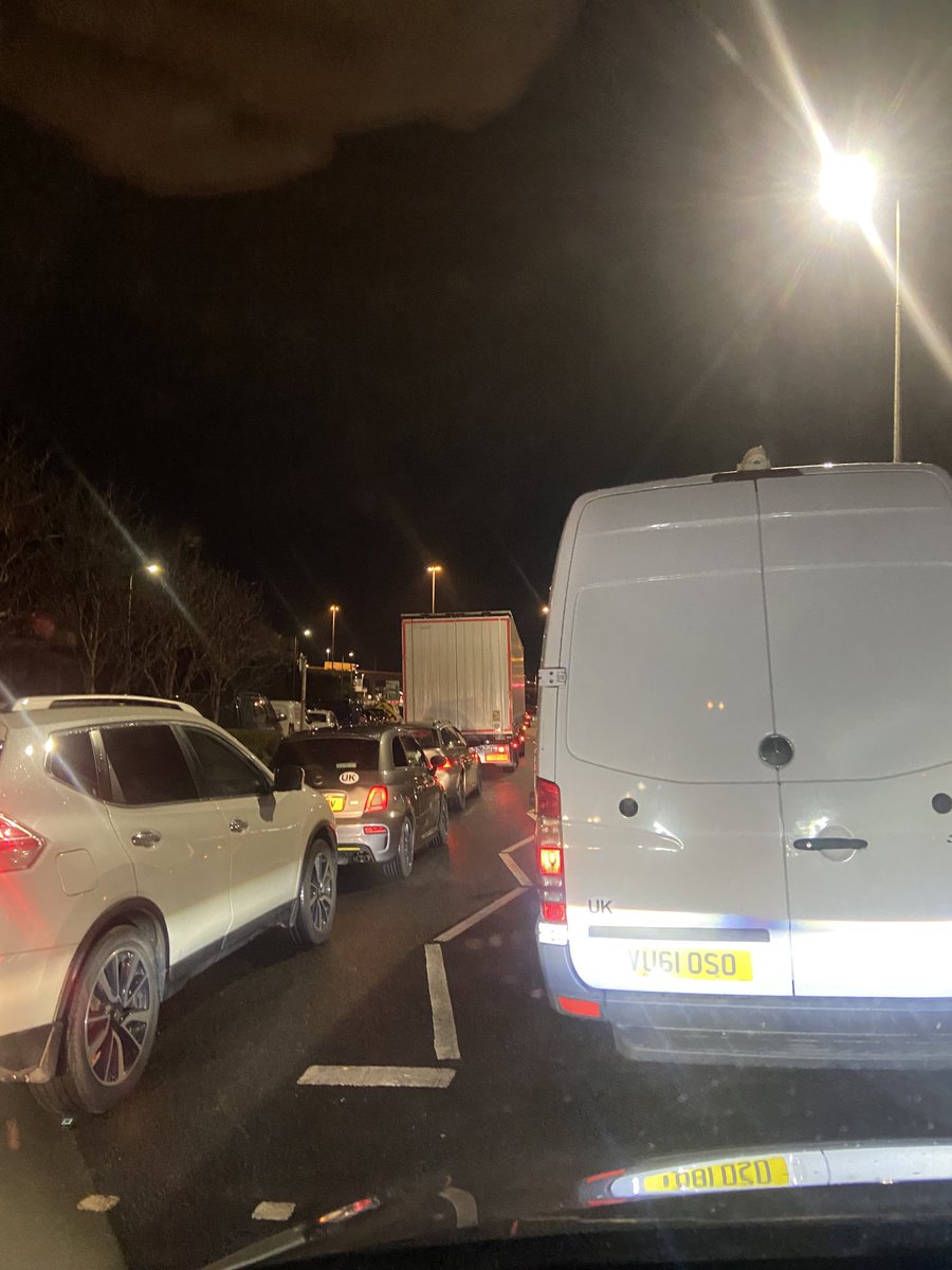 Dover, 04.53am. There might be a massive traffic jam, but at least I can get a navy passport. #brexit really is the gift that keeps giving…