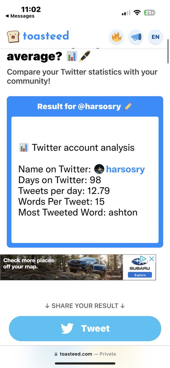 harsosry tweet picture