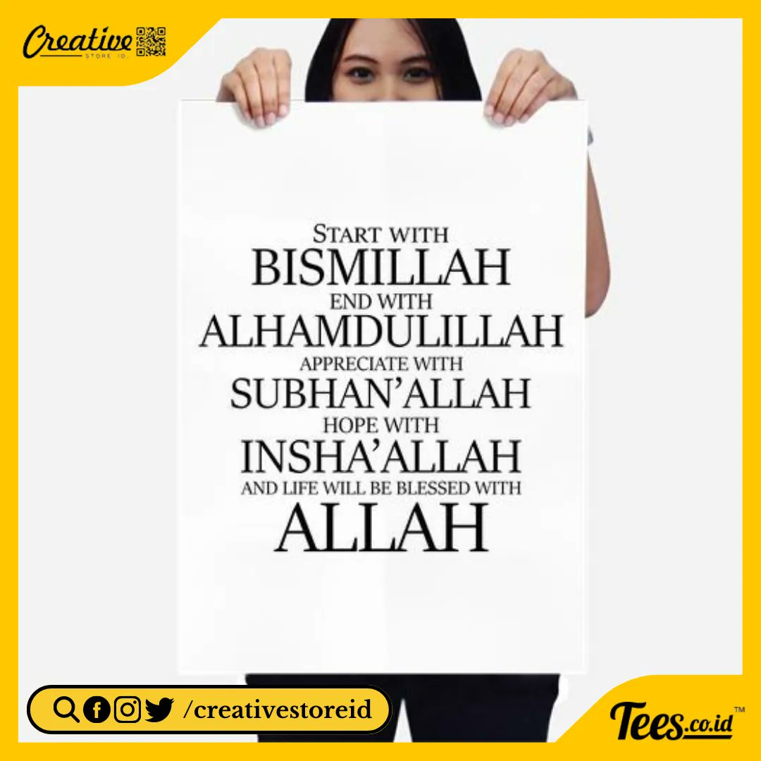 CreativeStoreID's tweet photo. Selalu mulai segala sesuatu dengan doa. 🙏✨ Poster Start With Bismillah dari kami akan menjadi pengingat yang baik agar kamu selalu mengawali setiap aktivitasmu dengan nama Allah. 

🛍️ https://t.co/RNviwYVLWr 

#bismillah #mulaidenganbismillah #kaligrafiislami #dekorasirumah https://t.co/LhydguQJ98