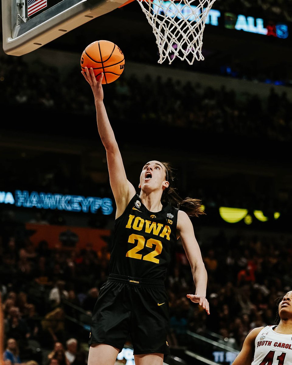 History maker. First woman to score back to back 40-point games in tournament history. <a href="/CaitlinClark22/">Caitlin Clark</a>