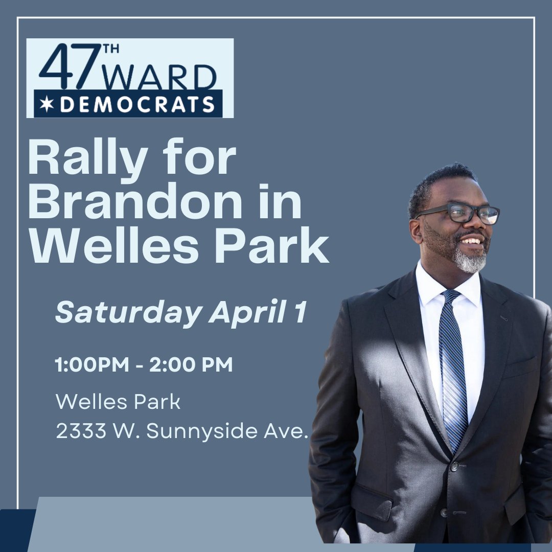 Meet <a href="/brandon4Chicago/">Brandon Johnson</a> in @wellespark tomorrow at 1pm to root him on to victory in the race for <a href="/mayor/">emad eldin</a> of chicago!