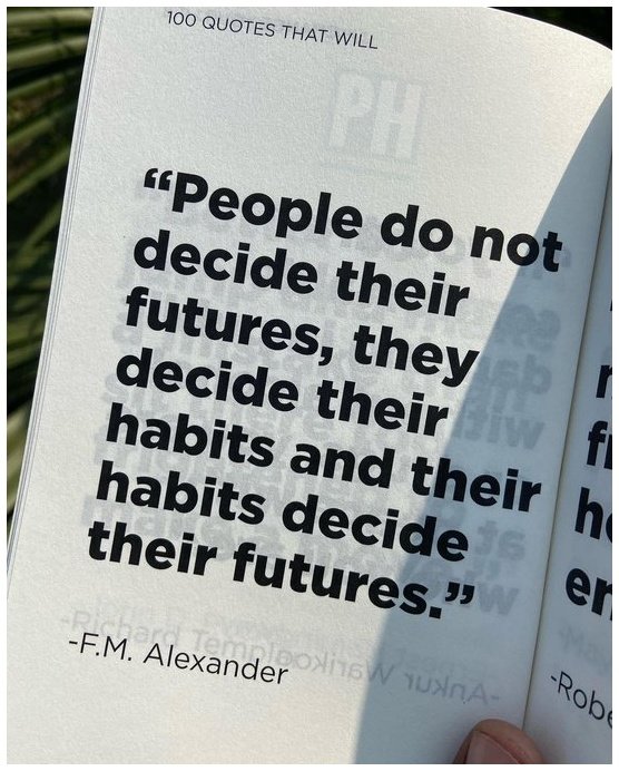 hathiwala's tweet photo. People do not decide their futures,
they decide their habits
and their habits decide their futures.
- F. M. Alexander

#quote #people #habit #future #FMAlexander #LifeLesson https://t.co/ZGQ042ALpN