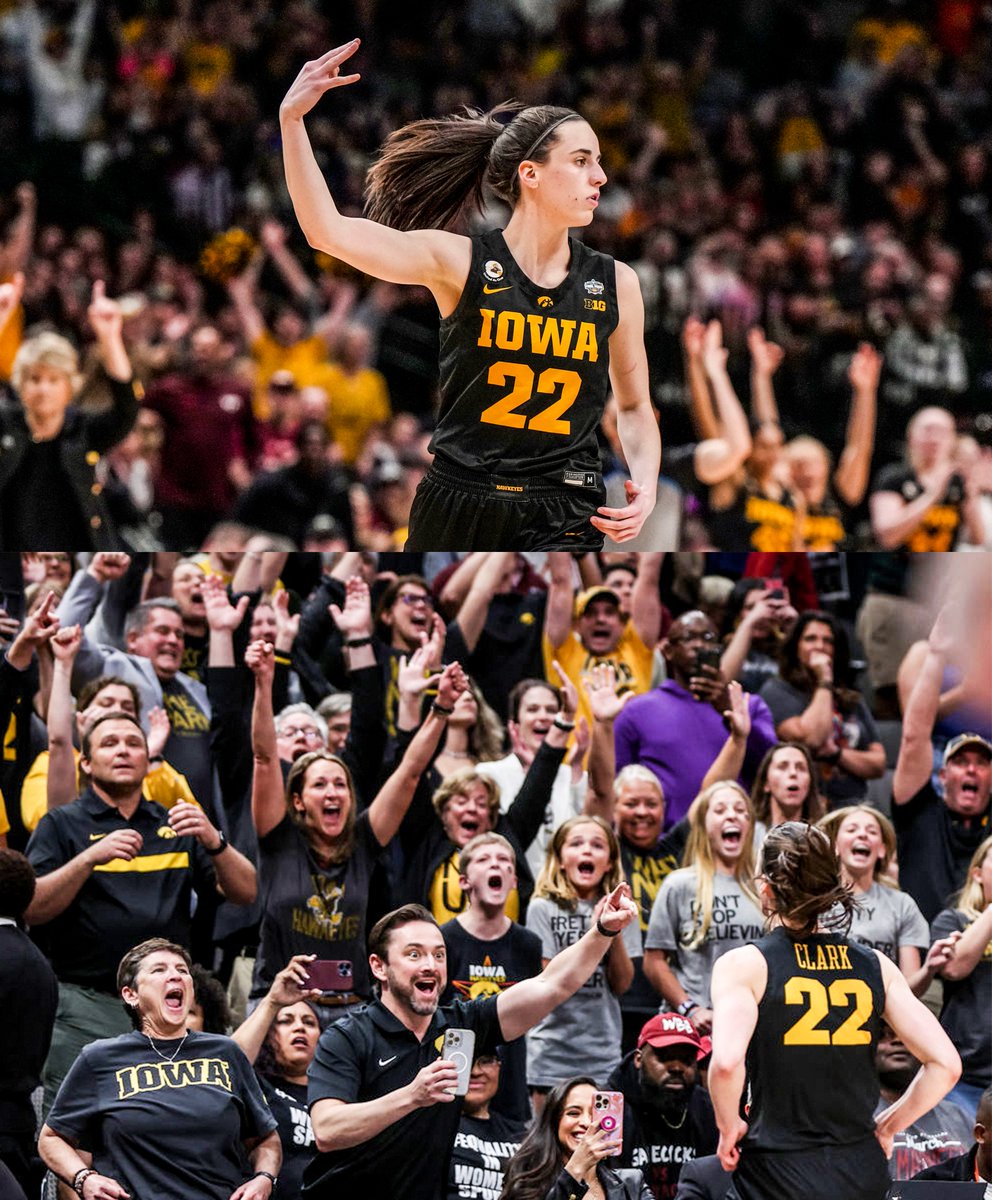 FOS's tweet photo. Caitlin Clark was born in Des Moines.

She was named Iowa's Miss Basketball and committed to her home school.

Tonight, she dropped a record 41 points — and either scored or assisted EVERY 4TH QUARTER POINT for Iowa.

She has the Hawkeyes on the brink of their first-ever title. https://t.co/om9M3yH8FL