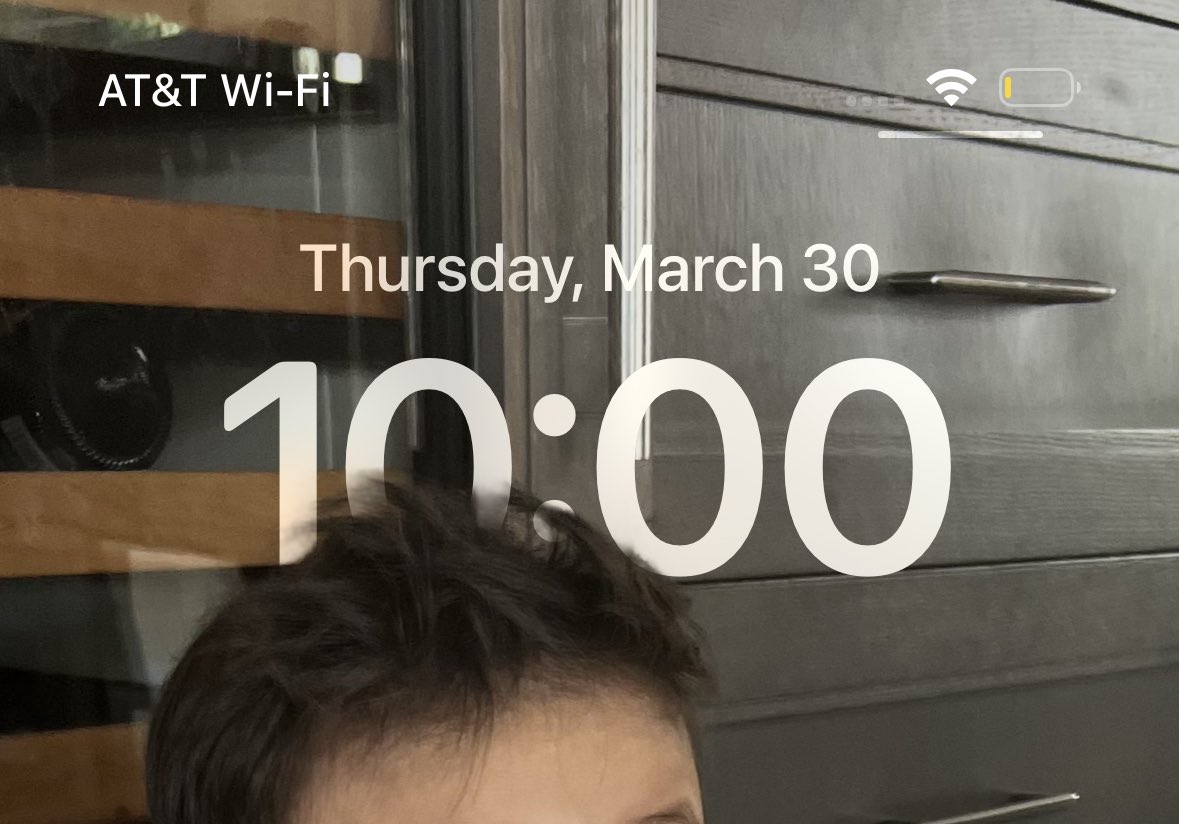 This is the top of my iPhone wall paper (featuring my son) - just noticed something unusual / attn to detail item. Notice it?? #iPhone14Pro #apple