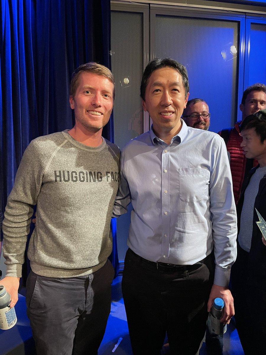 Thanks @ClementDelangue and the @huggingface team for hosting the "Woodstock of AI" in San Francisco last night. Great event, and it was wonderful to see all the enthusiasm for AI and the community's rapid technical &amp; product experimentation! 