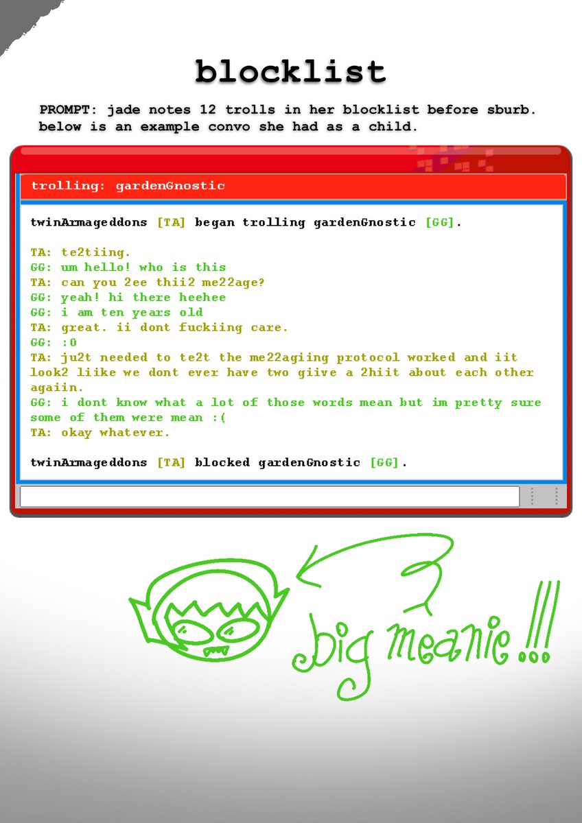 EtchJetty's tweet photo. MIGHT AS WELL....

I'm doing a Zine for #zinestuck!!! It's gonna be a collection of several dozen (a total of 28) previously unpublished Homestuck snippets. See examples below!! All are written already.

LOOKING FOR ARTISTS!!! (Dm or reply if interested) #homestuck  #HOM3STUCK https://t.co/hSkdKx1pfR