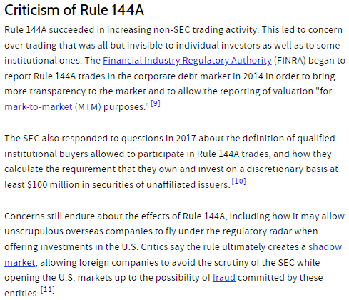 Rule 144A: Definition, What It Allows, and Criticism
