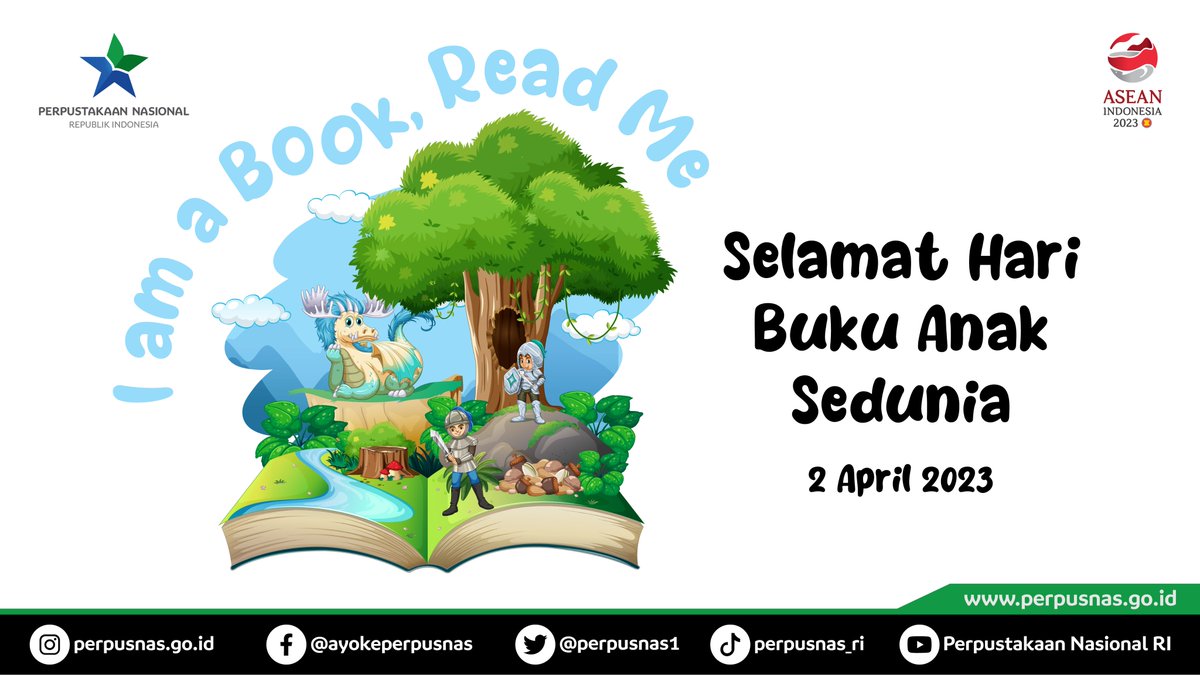 perpusnas1's tweet photo. #SahabatPerpusnas
Selamat Hari Buku Anak Internasional 2023! I'am a book, read me!
Mari sama-sama mengedukasi diri dan masyarakat tentang pentingnya budaya membaca buku kepada anak sejak dini.
#perpusnas #haribukusedunia #iamabookreadme
#literasi #literasiuntukkesejahteraan https://t.co/cKnnXLh4Re