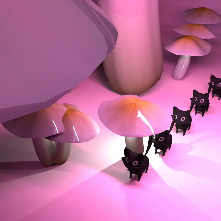 PrapassornThon6's tweet photo. Black cat and mushroom #maya #model #รับปั้นโมเดล3D #cat #model3D #mushroom #modelling #3dart #3dmodeling #3D #3Dartist #มายา #3Dmaya #ปั้นแมว #cat3D #cartoon https://t.co/euzu8lc6n7