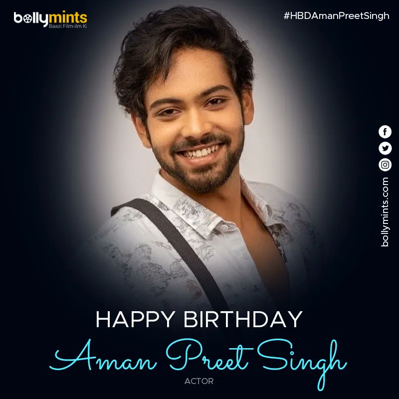 BollyMints's tweet image. Wishing a very happy birthday to #Actor #AmanPreetSingh !
#HBDAmanPreetSingh #HappybirthdayAmanPreetSingh