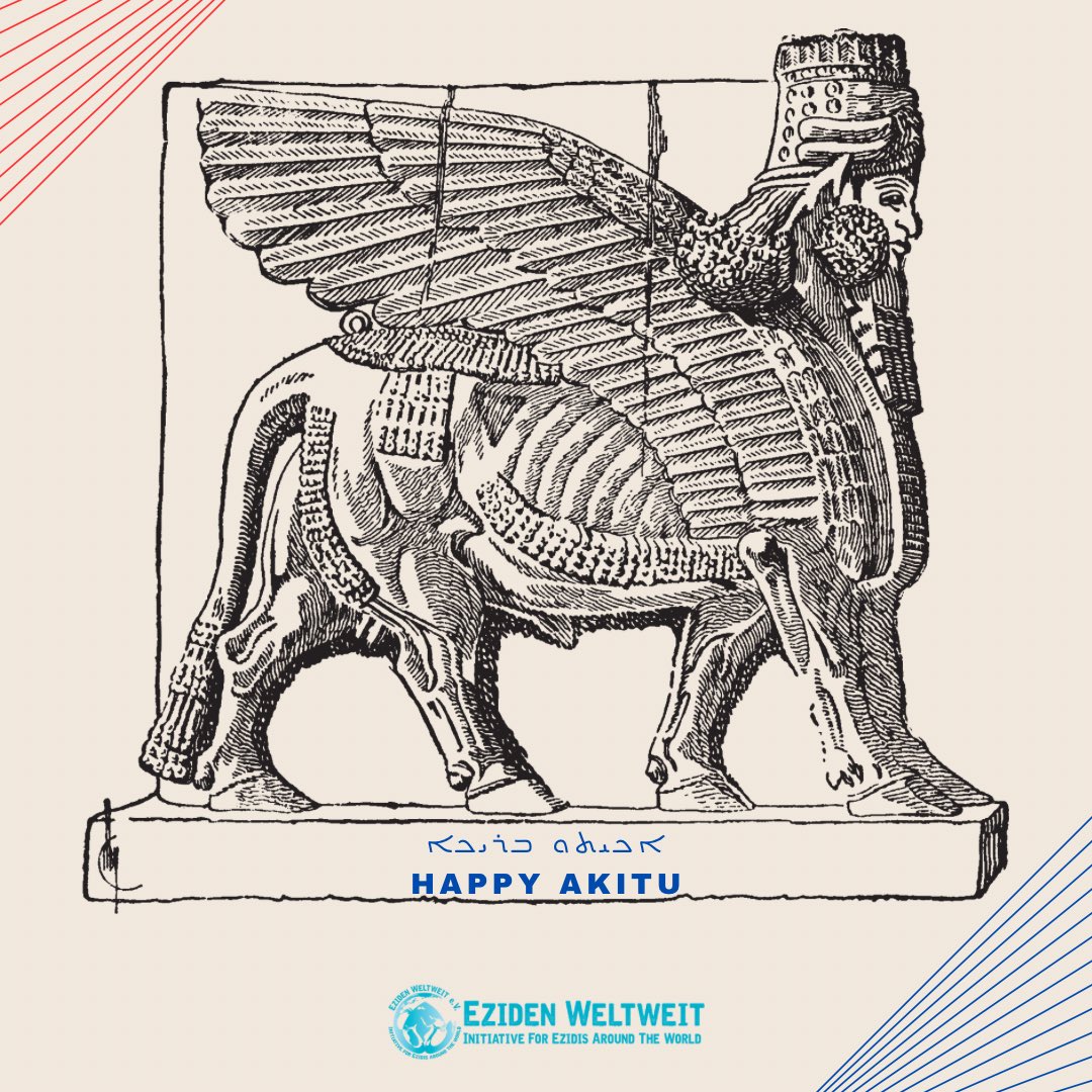 EzidisWorldwide's tweet photo. Happy Akitu to all our Assyrian, Chaldean and Syriac friends 💙🤍❤️May the new year 6773 bring prosperity and health. https://t.co/WtpK4ZY7Ag