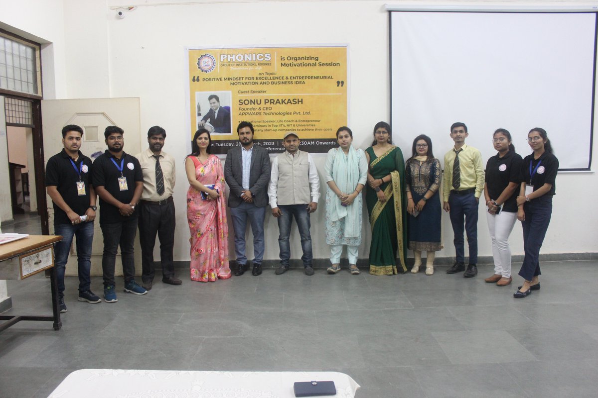 officialphonics's tweet photo. Phonics Group of Institutions, Roorkee recently organized a Motivational Session with guest speaker Mr. Sonu Prakash - Founder &amp; CEO of APPWARS Technologies PVT. LTD.

#phonicsgroupofinstitutions #bestengineeringcollege #Uttarakhand #engineeringthefuture https://t.co/qbnGwcPOyz