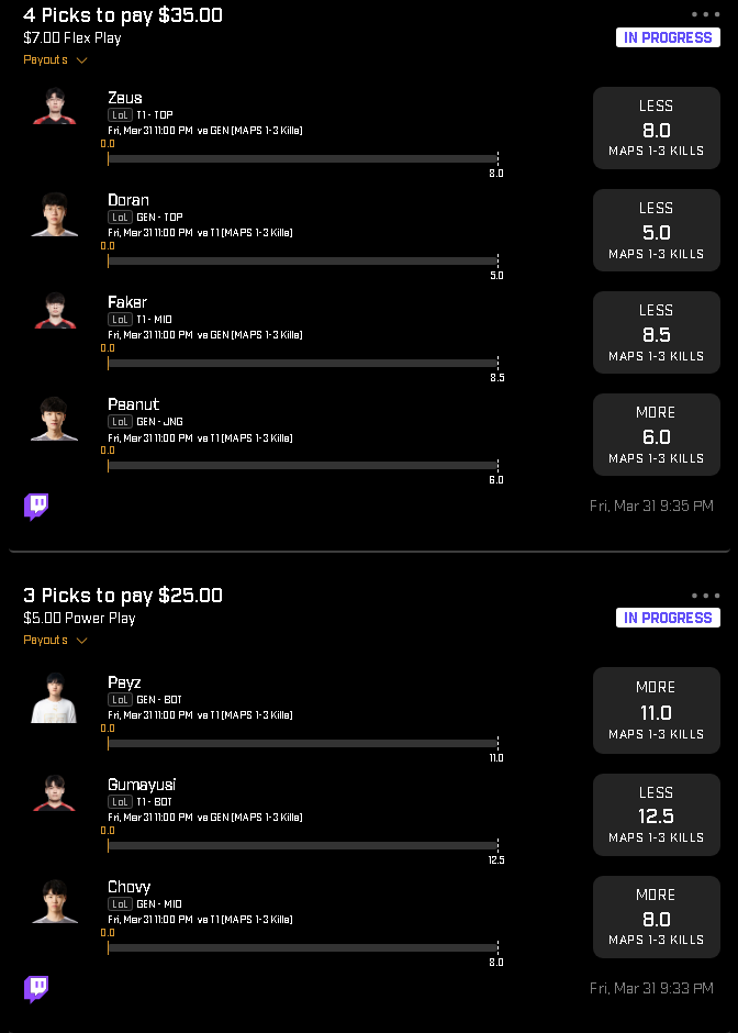 CrowPickz's tweet photo. League slips, tail at own risk, praying on T1's down fall
#PrizePicks #GamblingTwitter #prizepick #GAMBLEMONEY #LeagueOfLegends #LOL #eSports #T1 #Gen #TopLane #MidLane #BotLane #Jungle #Support https://t.co/vvlreoGrez
