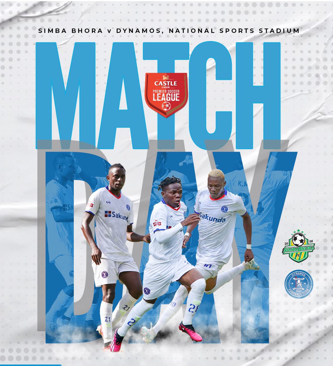 𝑴𝒂𝒕𝒄𝒉𝒅𝒂𝒚 𝒕𝒉𝒓𝒆𝒆 
Simba Bhora vs Dynamos FC
Tickets $2 Rest of ground, $5 VIP and $10 VVIP.
#GlamourBoys #DembareAt60 #DembareBhora