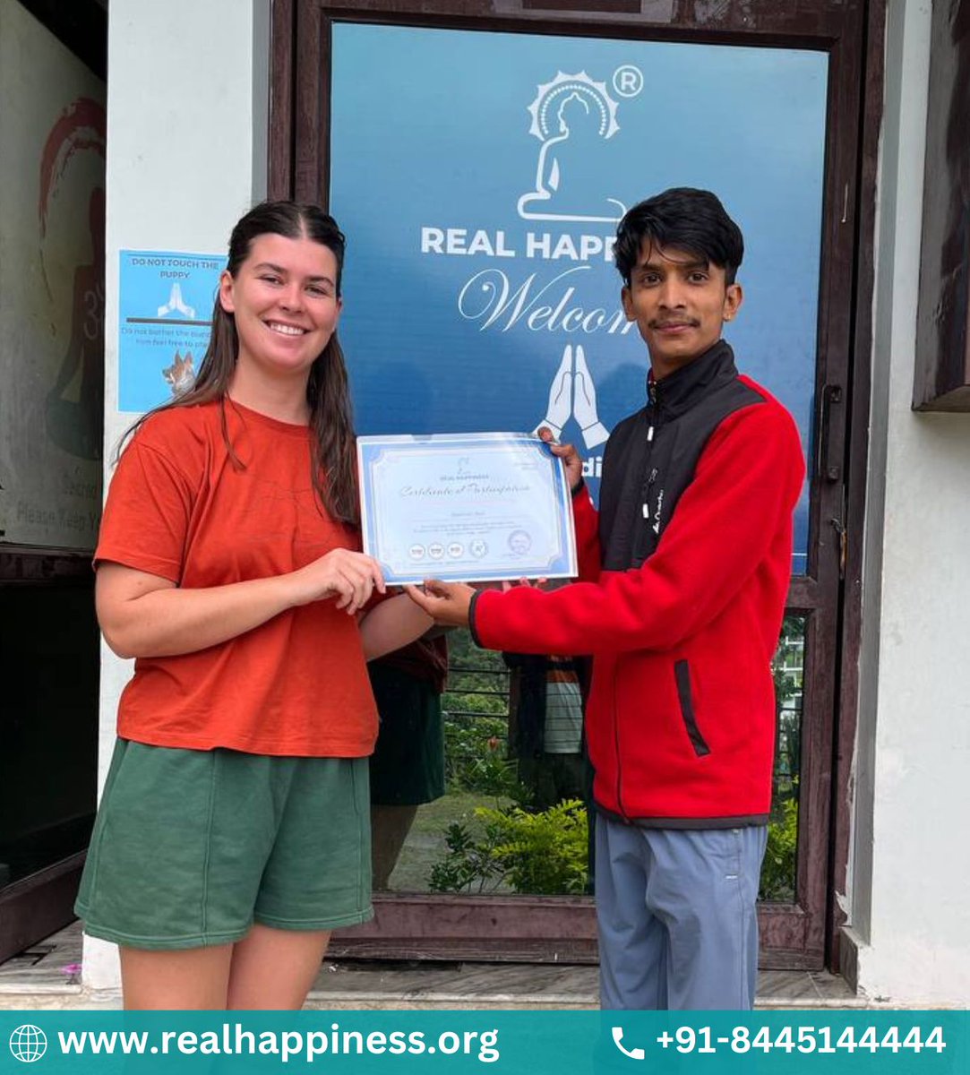 realhappiness_'s tweet image. Congratulations to Racheal Emily Ball &amp;amp; Stephens Hamish who has completed Meditation Retreat in Real Happiness Tapovan, Rishikesh Ashram.
📱WhatsApp: +91-8445144444
🌐 Official link: realhappiness.org 
📌 Where: Tapovan, Rishikesh, India.
#meditation #certificationcourse