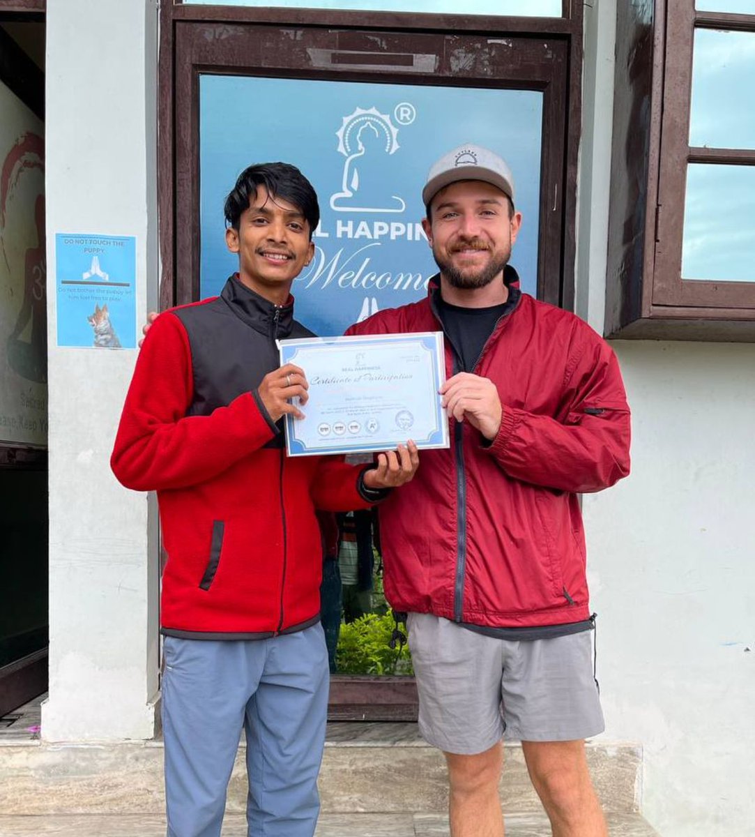 realhappiness_'s tweet image. Congratulations to Racheal Emily Ball &amp;amp; Stephens Hamish who has completed Meditation Retreat in Real Happiness Tapovan, Rishikesh Ashram.
📱WhatsApp: +91-8445144444
🌐 Official link: realhappiness.org 
📌 Where: Tapovan, Rishikesh, India.
#meditation #certificationcourse