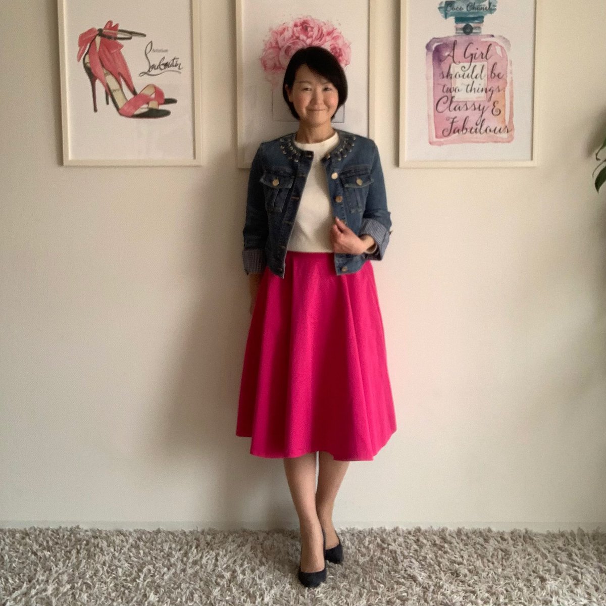 omenterprise's tweet photo. 本日のコーデ♪
カチッとしたデニムジャケットが
オーバーサイズのものより好きです☺️
⭐︎Cloth:
Outer: #ElisabettaFranchi
Tops: #Dressterior
Skirt: #SHIPS
Shoes: #KarmineMode
⭐︎Perfume:
#CHANEL: #CHANCE https://t.co/6ks7xG0mGb