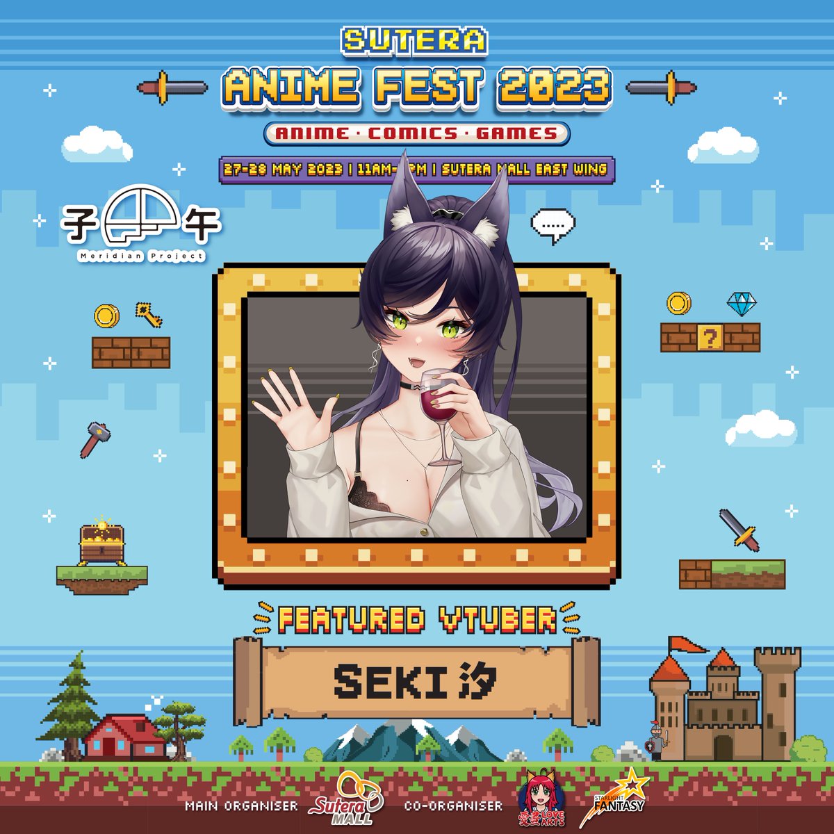 LoveArts220's tweet photo. 歡迎~!🎆
讓我們歡迎來自 @MeridianPRJ_tw 的VTuber來賓 - @SekiVtuberTW !🥳
小汐是一隻性感的酒鬼狐狸🍷!各位馬來西亞的哪咪們準備好迎接汐姐的動聽歌聲了嗎!
Tickets are available now:
https://t.co/mIN0wZJCDV
#SuteraAnimeFest2023 #VTuber #Performance #LoveArts #MeridianProject https://t.co/EestD0To7h
