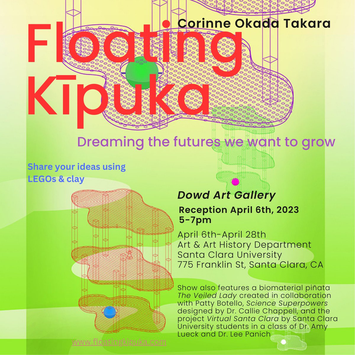 Installation shaping up! Floating kīpuka LEGO table completed. Seaweed light work in progress. Biomaterial piñata created with Patty Botello installed tomorrow. Excited to showcase art/science workshop by <a href="/eco_genome/">Callie Chappell</a> &amp; a 3D scanning artifact journey by <a href="/SantaClaraUniv/">Santa Clara Univ</a> students