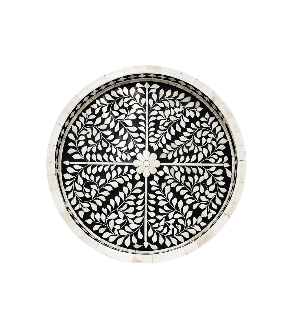 Excited to share the latest addition to my #etsy shop: Bone Inlay Floral Black Round Tray Best Gift for Any Occasion etsy.me/3lW860z #housewarming #christmas #bedroom #tray #roundtray #inlaytray #decorativetray #woodentray #handmadetray