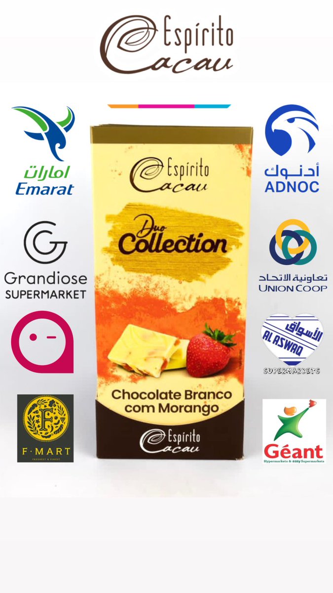 FalconFoodstuff's tweet image. Golden Falcon Foodstuff Trading  brings you the Happy Moments of Espirito Cacau Luxury Brazilian White Strawberry Chocolates  available in 35 gm and 80 gm 
#whitechocolate #strawberry #supermarket #hypermarket #Dubaihypermarket #dubaigrocery #UAE 
@UnionCoop
@GrandioseUAE