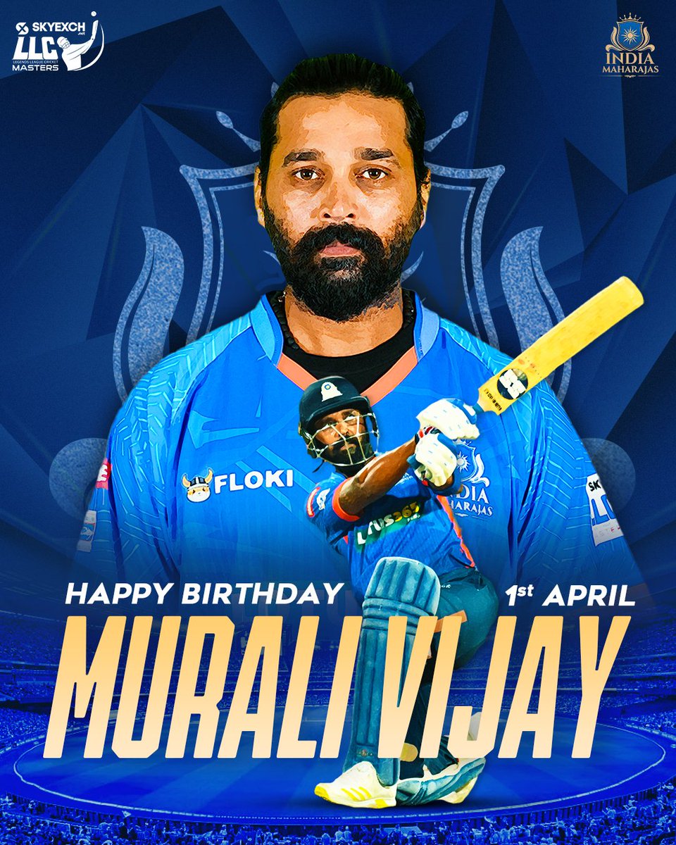 IndMaharajasLLC's tweet image. Happy Birthday to the man with a stroke as smooth as butter, @mvj888! 🎂🎉

#LegendsLeagueCricket #LLCMasters #LLCT20 #YahanSabBossHain #HappyBirthdayLegend #MuraliVijay