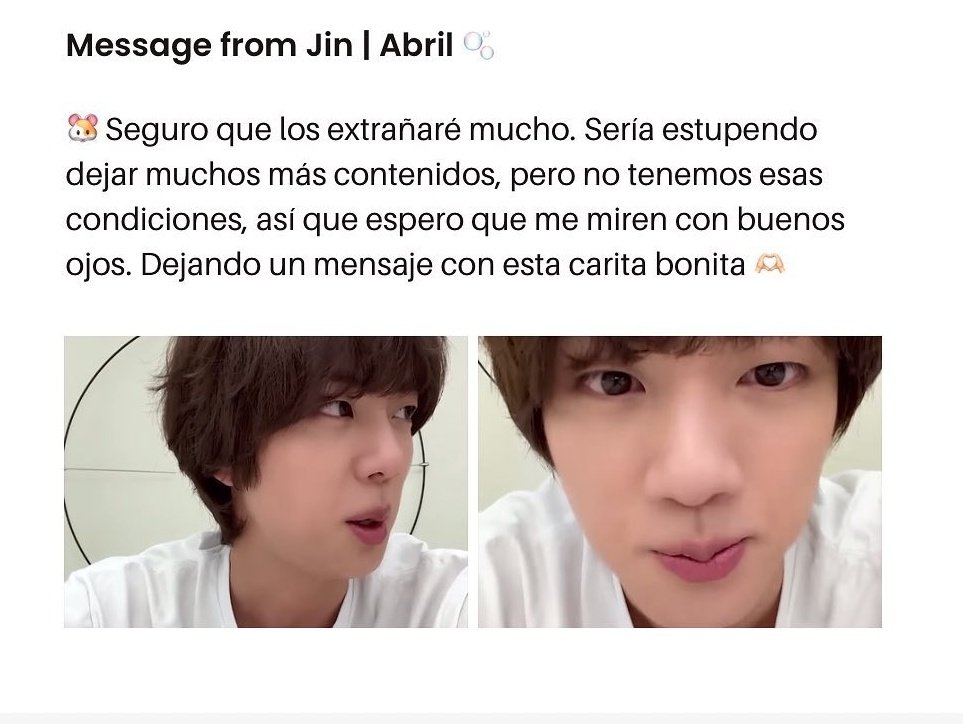JinEcuador's tweet photo. #JIN 🐹 mensaje de Abril
💜
Precioso no tienes idea de cuanto se te extraña 🥺🍀

@BTS_twt @BTSGuayaquil #JIN #BtsxArmyGye #BtsxArmyEcu #BTS 💜 #WWH ✨ https://t.co/nxIErXZEXZ