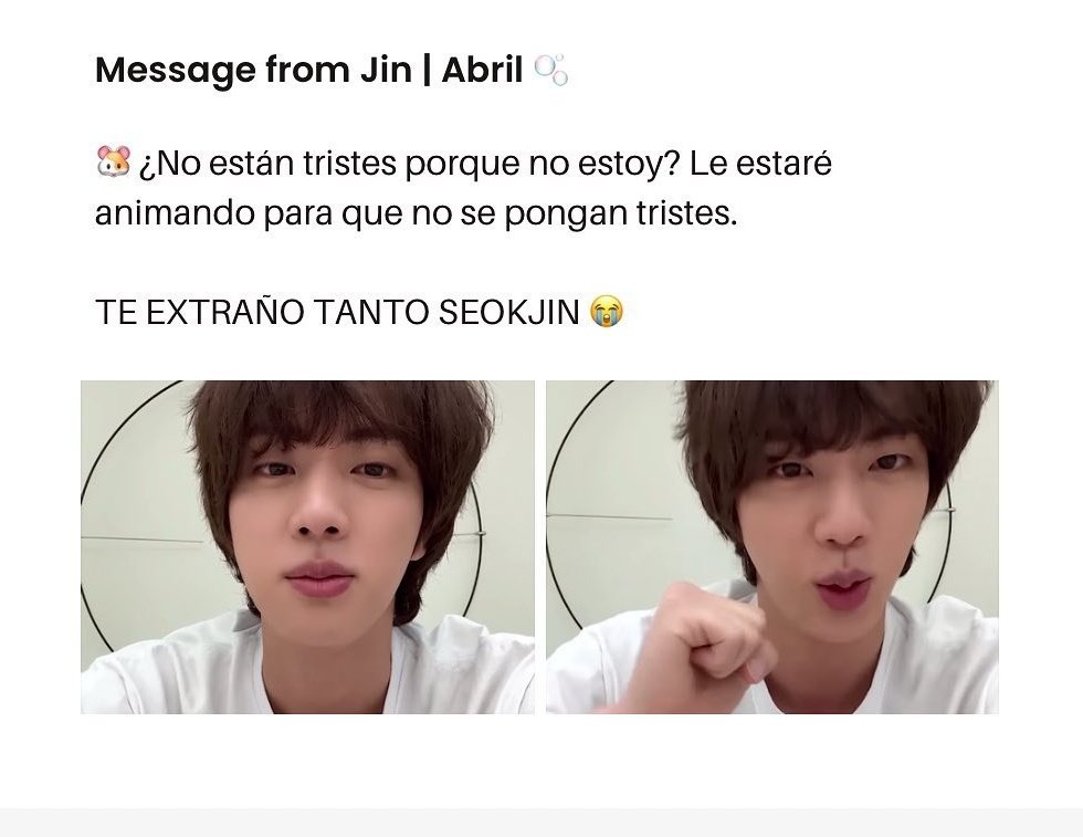 JinEcuador's tweet photo. #JIN 🐹 mensaje de Abril
💜
Precioso no tienes idea de cuanto se te extraña 🥺🍀

@BTS_twt @BTSGuayaquil #JIN #BtsxArmyGye #BtsxArmyEcu #BTS 💜 #WWH ✨ https://t.co/nxIErXZEXZ