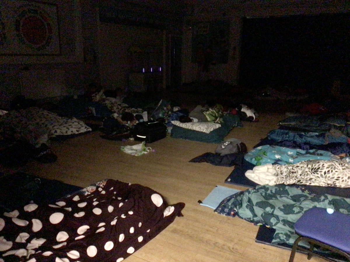 Friday night was rounded off with a film and hot chocolate. Time to sleep! #teambuilding #makingmemories #sleepover