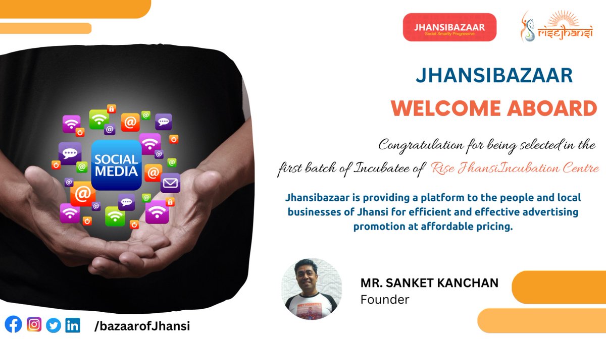 RiseJhansi's tweet image. #RISEJHANSI #FirstBatch #Startup

Congratulations to the Jhansibazaar team for being selected in the first batch of RISE JHANSI Incubation Centre.

Best wishes and welcome aboard!

#RISEJHANSI #RisejhansiIncubationCenter #Startups #Incubationmasters #jhansibazaar