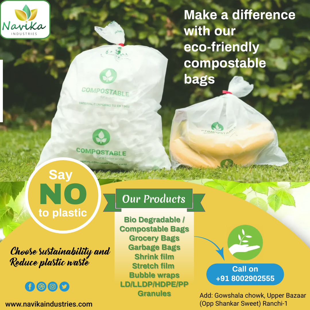 navikaindustry's tweet photo. Going green has never been easier with our eco-friendly bio compostable bags.
Visit: https://t.co/fZPJDIXRRH
Call on: +91 8002902555

#gogreen #biodegradablebags #compostablebags #garbagebags #shrinkfilms #saynotoplastic #stopusingplastic #stopsingleuseplastic #bubblewraps #save https://t.co/rUMJMpXW5R