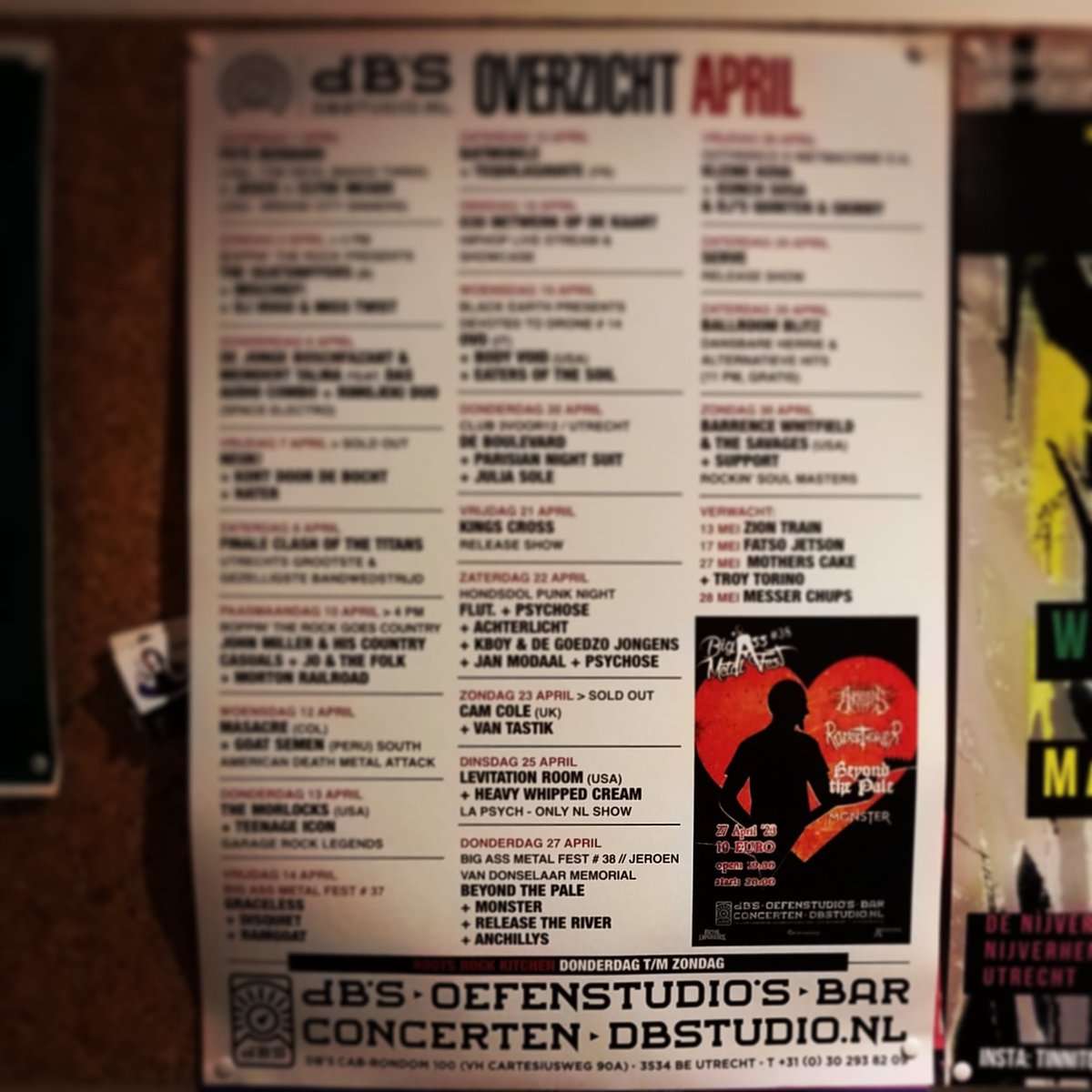 This month's concert agenda at <a href="/dbs_utrecht/">dB's</a> is packed with awesome shows, including Big Ass Metal Fest on April 27. Join us for some furious riffs and serious moshing. Guaranteed with <a href="/MonsterrrMetal/">Monster</a>, <a href="/releasetheriver/">Release the River</a>, <a href="/Anchillys/">Anchillys</a> and <a href="/BeyondThePaleNL/">Beyond The Pale</a> 🤘🤩🤘
