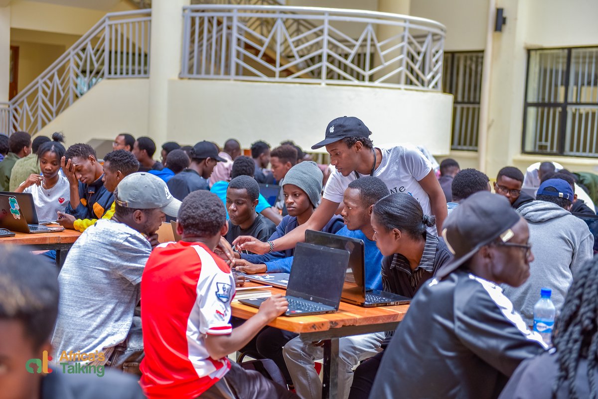 Africastalking's tweet photo. Ongoing @DeKUTkenya: Our software engineers @Nicholas_Ngatia @daggieblanqx @LoiseKimwe @sylvia_jebett @IGithungo   and @GrahamIngokho taking developers through AfricasTalking API. 
#ATHackathon #BuildWithAT #WeLoveNerds https://t.co/2mUrMYgStB