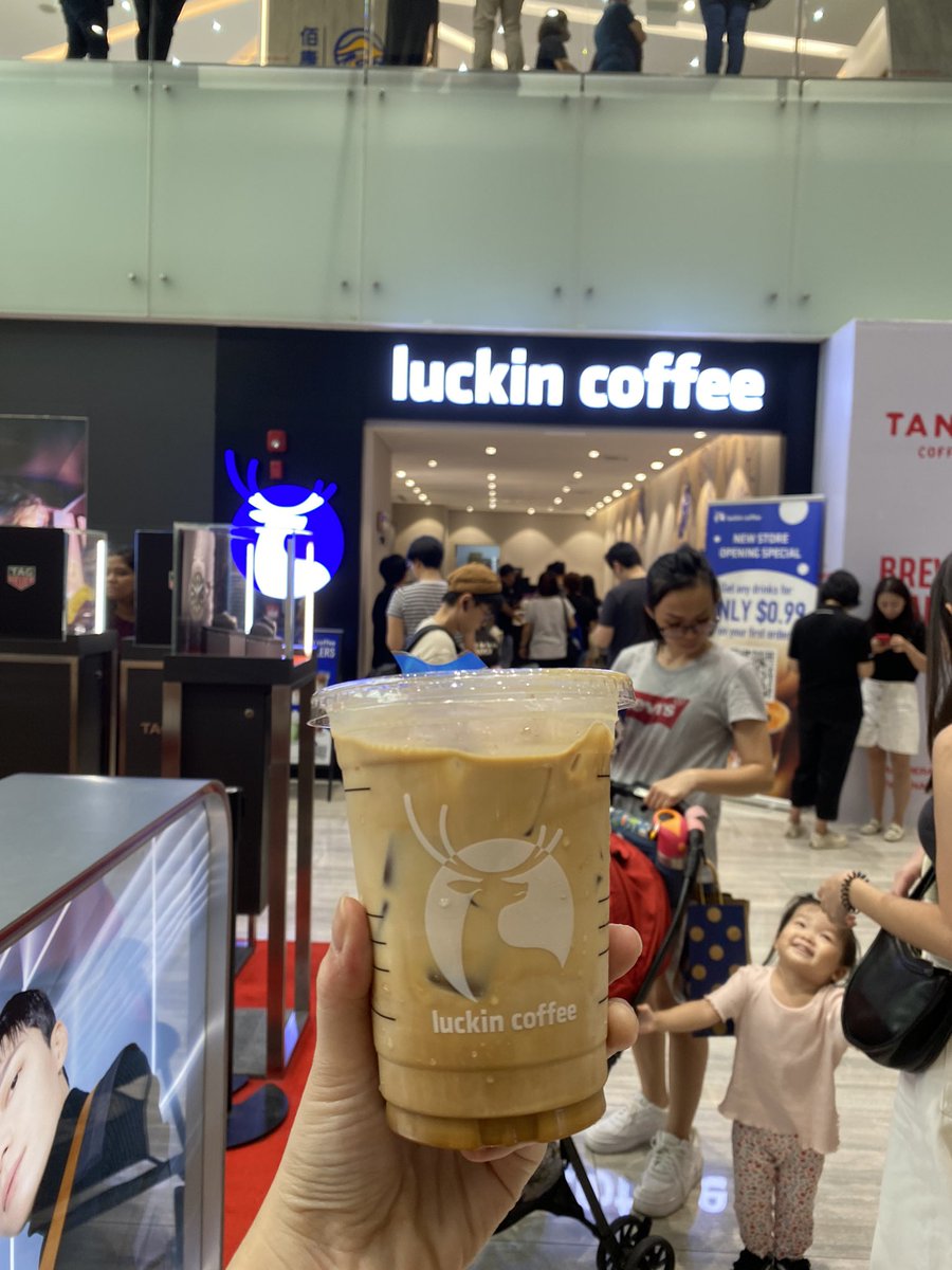Luckin coffee’s first stores outside of China finally opened in Singapore - cool that they’re using the same milks as in China!