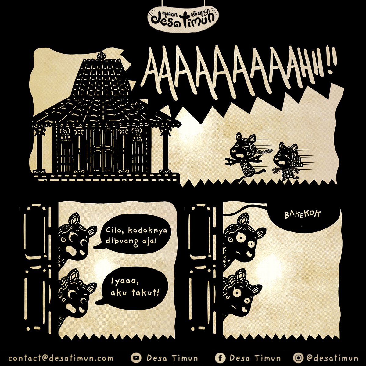 desatimun's tweet photo. #KomikDesaTimun Ep. 06
BAPAAAAK! Bikin panik Cila sama Cili aja, nih! 😖
#desatimun #komikwayang https://t.co/xGevVIk92C