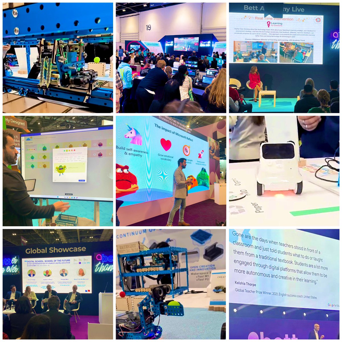 markievicz_'s tweet photo. Snapshot of #Bett2023 Amazing tech pieces on display. Robots. AI everywhere. Inclusive tech. Digital Wellbeing. Inspiring &amp; thought provoking presentations. Esports &amp; F1 sims 🤯 New features for existing tech &amp; new people happy to talk tech all day 😂 Unreal #BestBettEver https://t.co/OpAETEsZgV
