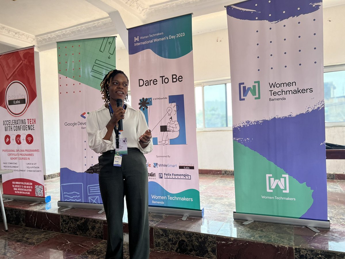WTMBamenda's tweet photo. @nasahkuma_ talking on Making your first open source contribution with @gnome 

@gnomeafrica #WTMDareToBe #WTMBamendaIWD2023 #WomenInTech #WTMBamenda #IWD2023 https://t.co/UU1TUayPHR