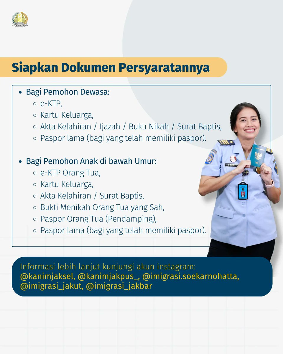 Bikin paspor sehari jadi? Bisa.
Bikin paspor di akhir pekan? Bisa.

Bikin paspor sehari jadi di akhir pekan? Bisa banget.

Buruan daftar!!!