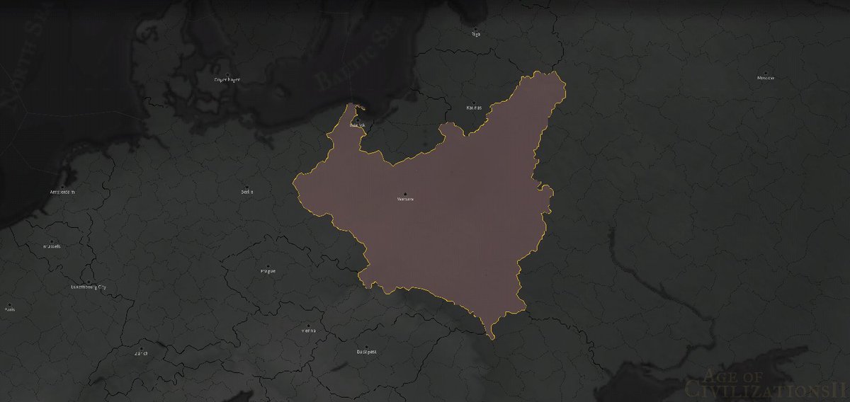 AoC2bot's tweet photo. ポーランド（WW2）

・史実では侵略されまくりの中小国だが周りはバルト三国やチェコスロバキア等の中小国と隣り合っておりそれらを吸収すれば東欧を掌握出来る。人的資源もそれなりにあるので上手く立ち回れば中世の頃の様にヨーロッパを制圧出来る

・但しそれなりの外交技術が試される https://t.co/oFXQZhH2Il