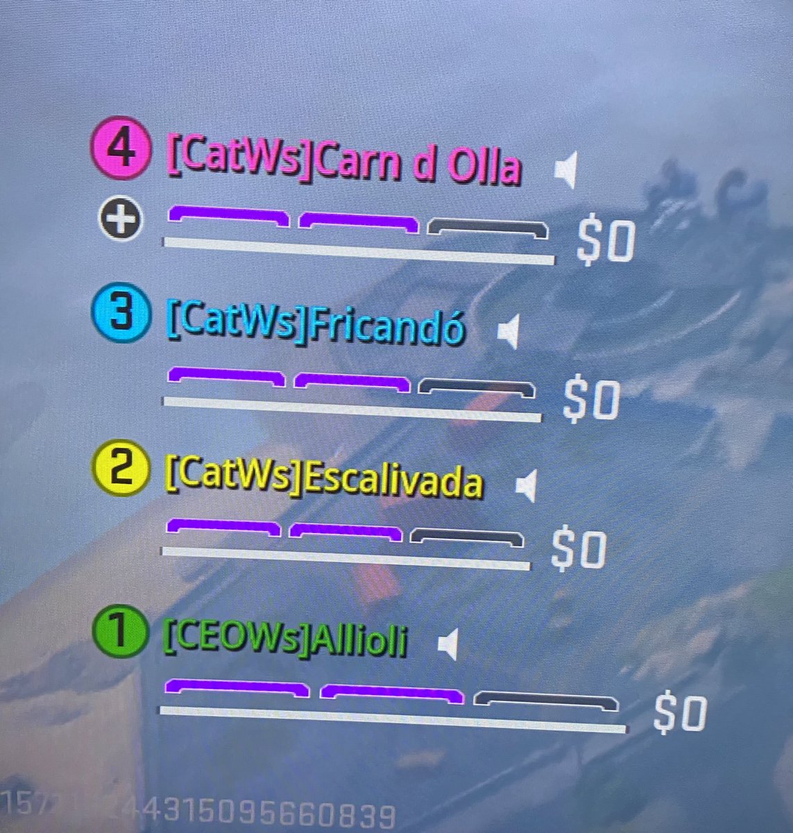 Ahir els <a href="/catalanwolves/">(CATWs) 🐾 🐺 🍁</a> vam decidir canviar-nos els noms per PLATS CATALANS 🤣🤣🤣

<a href="/cat_ofduty/">⚔🛡 {CAT of Duty} 🛡⚔</a> <a href="/PeredeLloret/">PeredeLloret</a> <a href="/ericbcn1/">ericfcb</a> <a href="/jtarasco/">Juame Tarascó</a> <a href="/CrisWolf87/">Cristian</a>