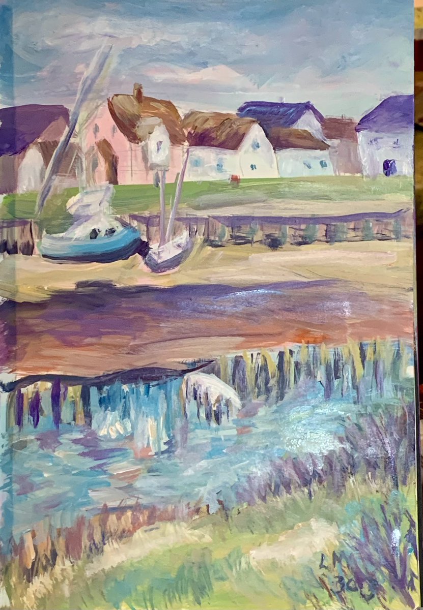 Study of #Rowhedge, #acrylicpainting  #Essexcounty #Colneriver #LynnMaynardArt #UkArtist #modernimpressionist  #contemporaryart  #LynnMaynardart/Etsy