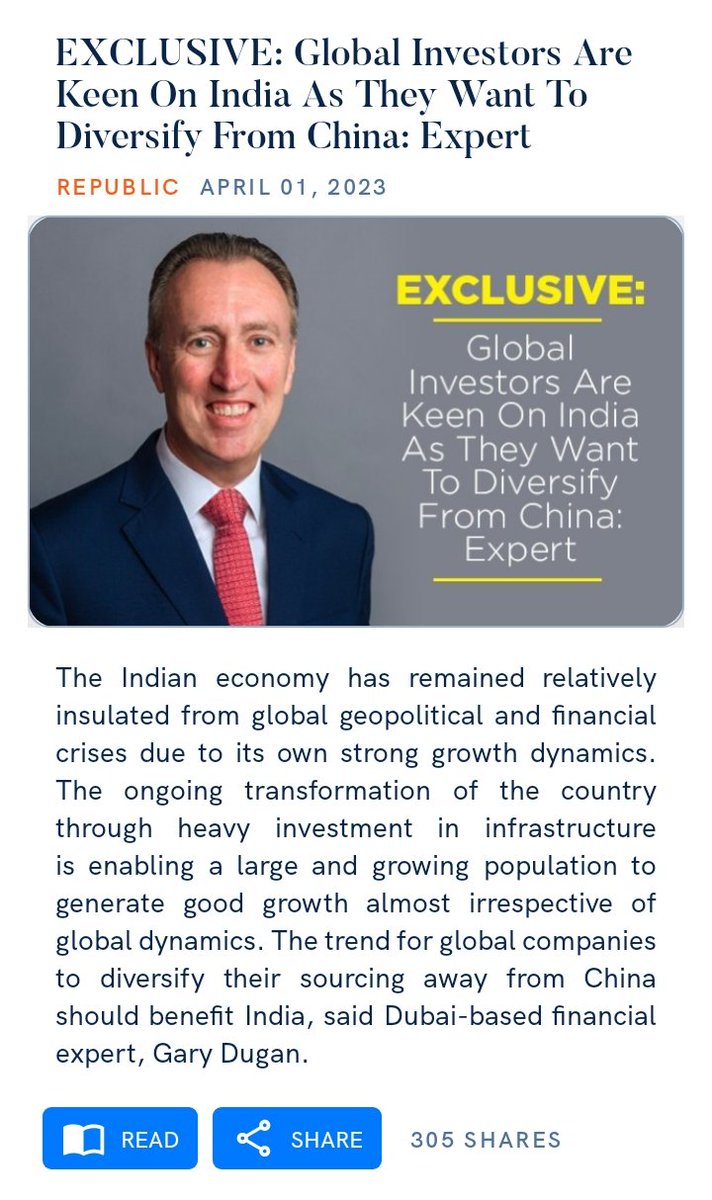 tridib_bordoloi's tweet image. #GlobalInvestors #IndianEconomy #GeopoliticalDynamics 

EXCLUSIVE: Global Investors Are Keen On India As They Want To Diversify From China: Expert
republicworld.com/business-news/…