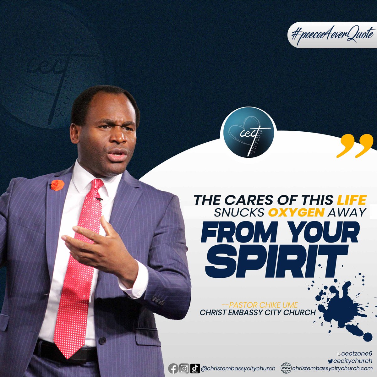 “Cast your cares on God and He’ll sustain you - Psalm 55:22”
Refuse to focus on the cares of this life.

#peecee4everquote
#cect
#christembassy #loveworldnation #loveworldsat  #loveworldnetworks #meditation #pastorchrisoyakhilome #pastorchristeaching #pastorchrisgeneration