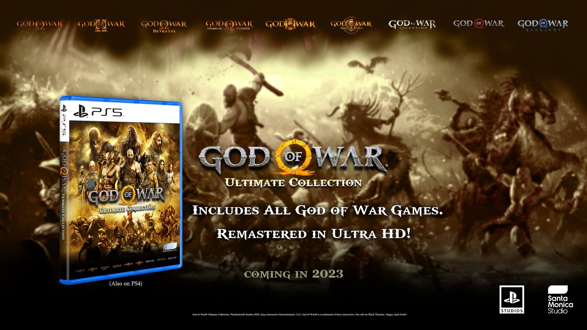 Black Thunder ⚡️ on Twitter: "Here's what you've all been waiting for! #GodofWar Ultimate A with ALL God of games remastered in 4k! Coming to PS4 and PS4 in