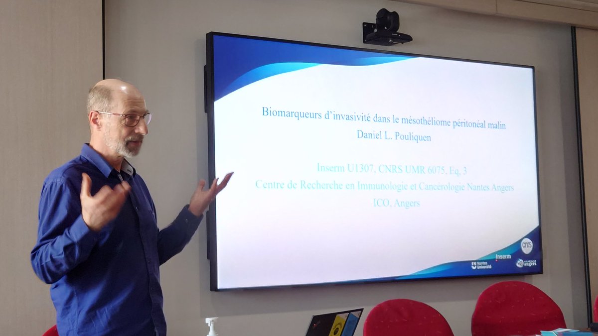AssocAmarape's tweet photo. #AG2023 #AMARAPE
Félicitations 👏 au Dr Daniel #Pouliquen, lauréat d'une bourse de #recherche pour son étude sur les biomarqueurs d'invasivité dans le mesotheliome malin au titre de l'AAP #recherche conjoint @AssocAmarape @AllianceMR https://t.co/qipsHTU2Um